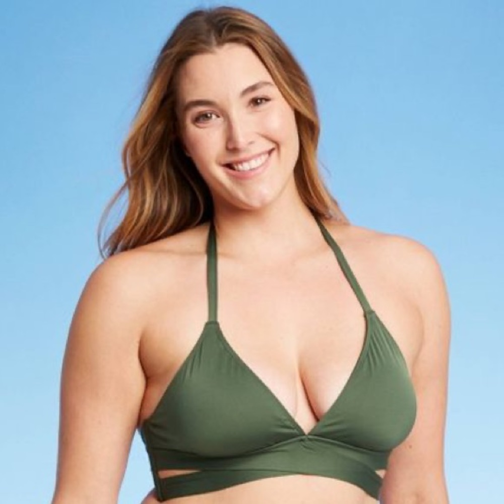 Army Green Swimsuit Top